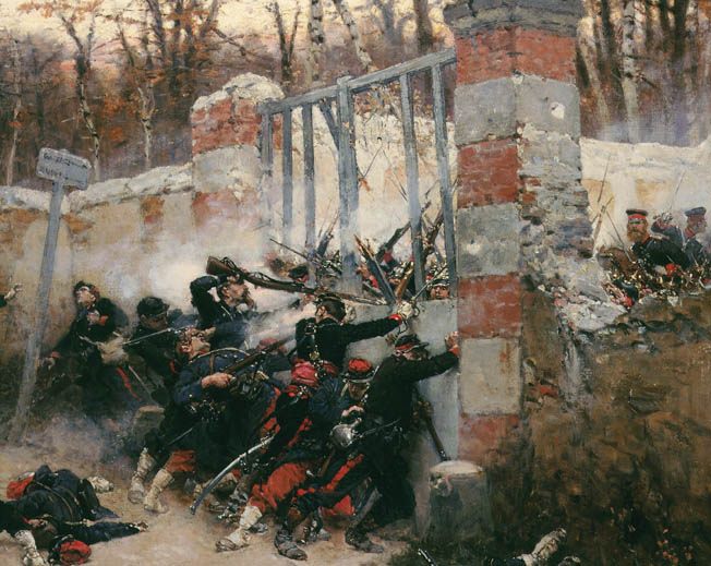 Guerra franco prussiana: Attack on the Longboyau Gate, Buzenval, France, January 1871 - Alphonse de Neuville