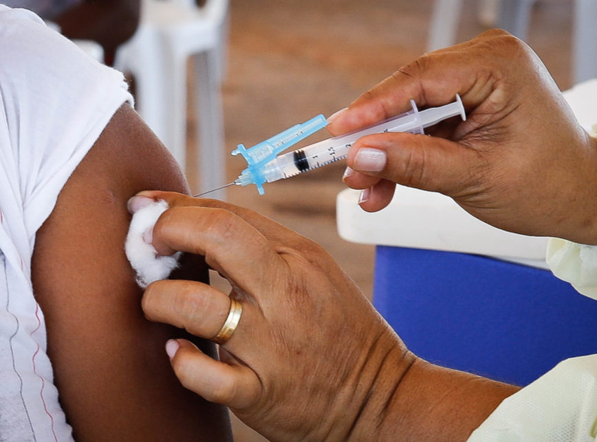Vacinação contra a Covid-19, em Brasilia. Sérgio Lima/Poder360 25.01.2021