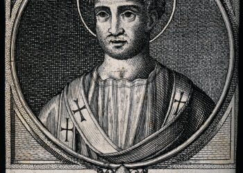 V0032581 Saint Mark. Engraving.
Credit: Wellcome Library, London. Wellcome Images
images@wellcome.ac.uk
http://wellcomeimages.org
Saint Mark. Engraving.
Published:  -Copyrighted work available under Creative Commons Attribution only licence CC BY 4.0 http://creativecommons.org/licenses/by/4.0/