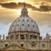 Detail of the Palace of the Vatican, "The Dome" with beautifull sky.